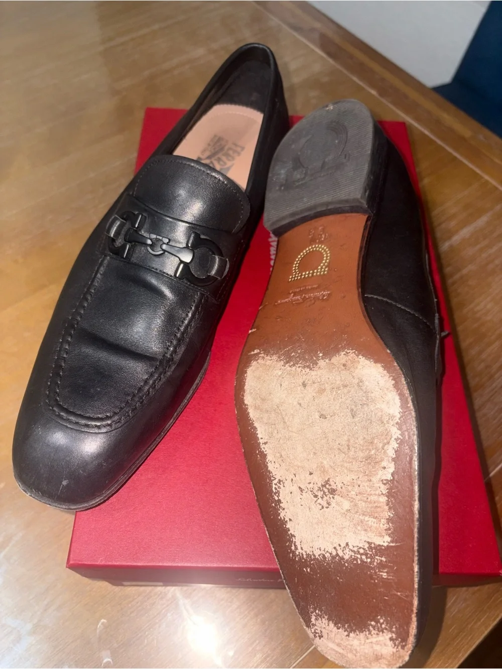 Salvatore Ferragamo Men’s Asten Loafers Size 9 E black leather